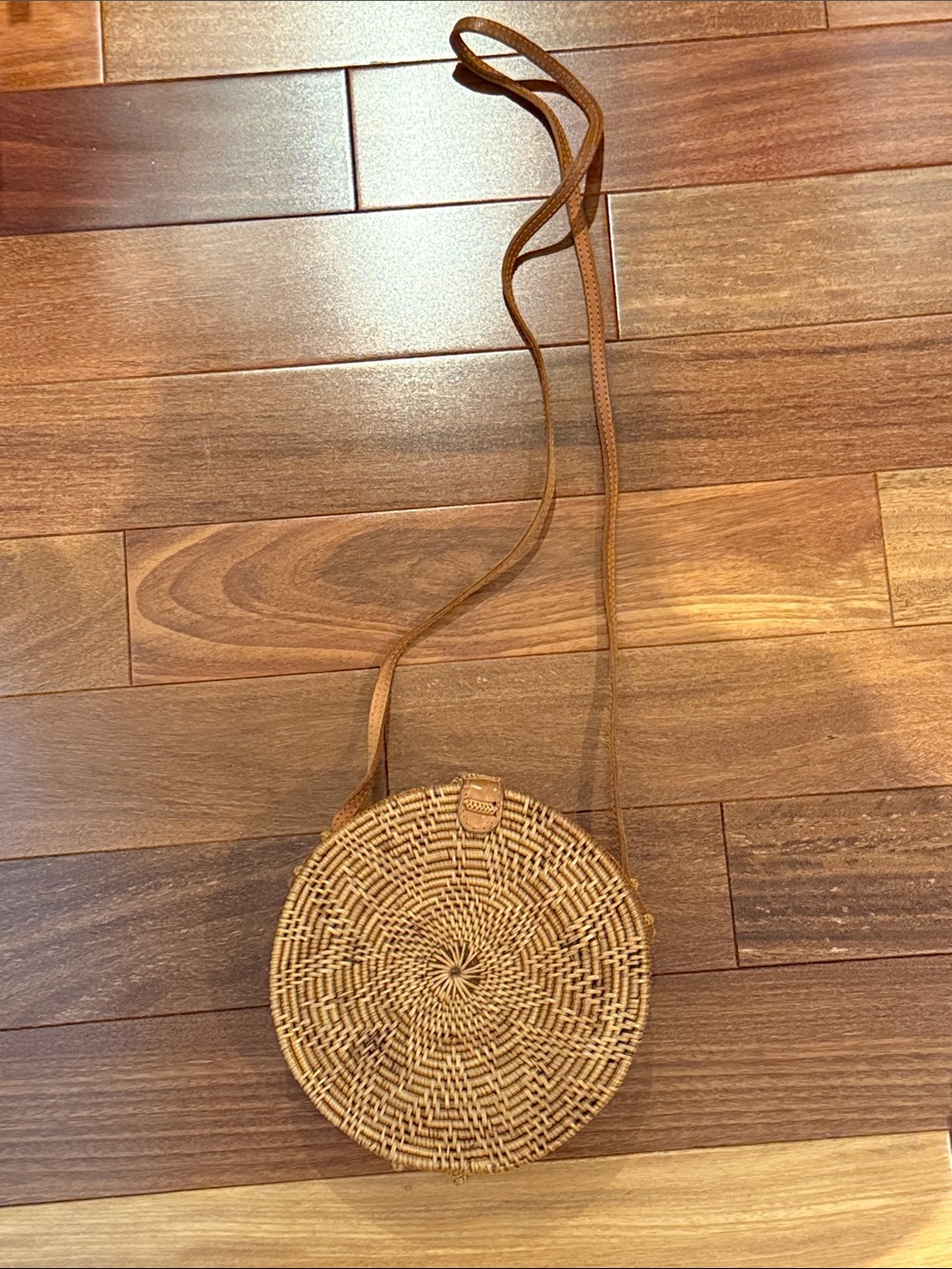Street Level Round Rattan Bag